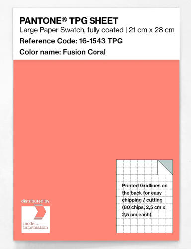 Product image of the product “PANTONE® TPG SHEET 16-1543 TPG Fusion Coral ”