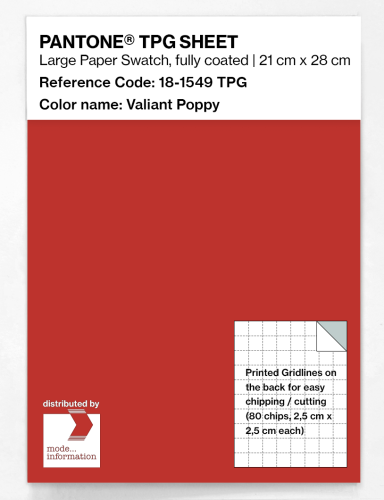 PANTONE® TPG SHEET 18-1549 TPG Valiant Poppy