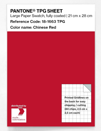PANTONE® TPG SHEET 18-1663 TPG Chinese Red