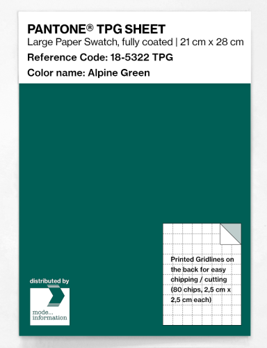 Product image of the product “PANTONE® TPG SHEET 18-5322 TPG Alpine Green ”