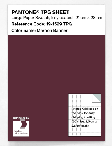 PANTONE® TPG SHEET 19-1529 TPG Maroon Banner