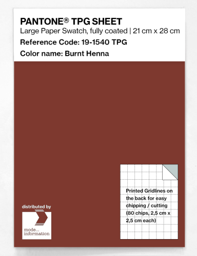 PANTONE® TPG SHEET 19-1540 TPG Burnt Henna