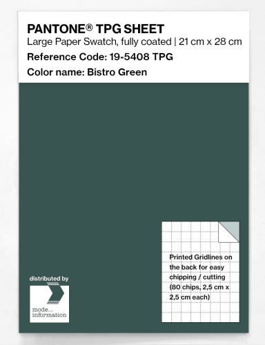 PANTONE® TPG SHEET 19-5408 TPG Bistro Green