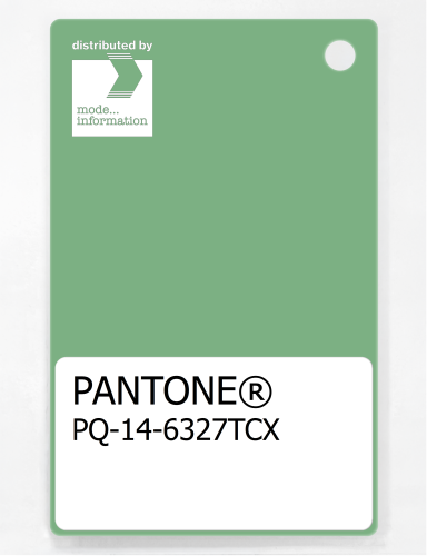 PANTONE® PLASTIC STANDARD CHIP PQ 14-6327 TCX Zephyr Green