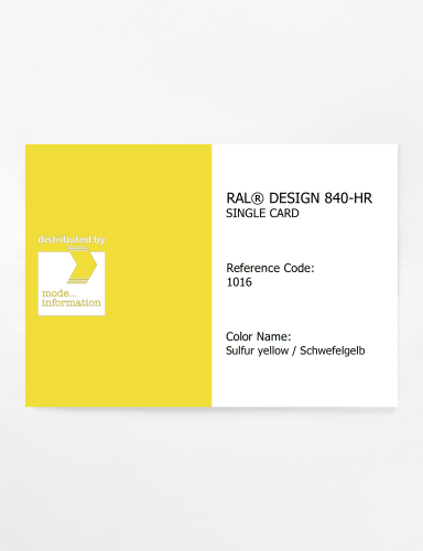 Artikelbild des Artikels “RAL® CLASSIC 840-HR SINGLE CARD 1016 Sulfur yellow / Schwefelgelb “