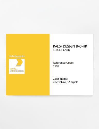 Artikelbild des Artikels “RAL® CLASSIC 840-HR SINGLE CARD 1018 Zinc yellow / Zinkgelb “