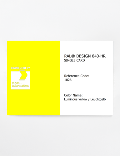 Artikelbild des Artikels “RAL® CLASSIC 840-HR SINGLE CARD 1026 Luminous yellow / Leuchtgelb “