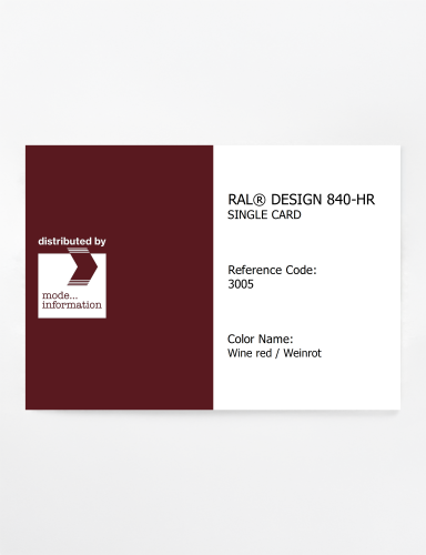 Artikelbild des Artikels “RAL® CLASSIC 840-HR SINGLE CARD 3005 Wine red / Weinrot “