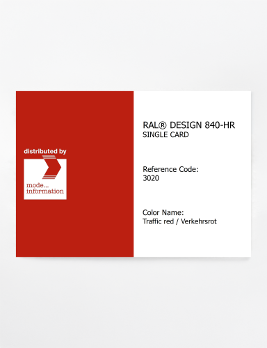 Artikelbild des Artikels “RAL® CLASSIC 840-HR SINGLE CARD 3020 Traffic red / Verkehrsrot “
