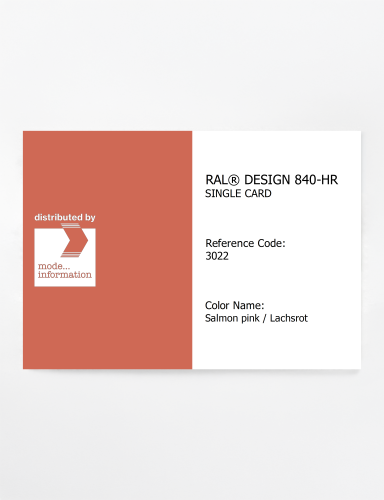 Artikelbild des Artikels “RAL® CLASSIC 840-HR SINGLE CARD 3022 Salmon pink / Lachsrot “
