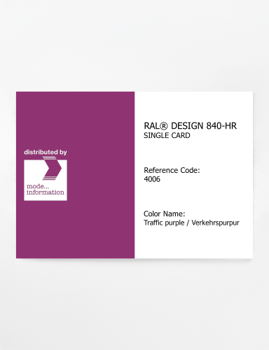 Artikelbild des Artikels “RAL® CLASSIC 840-HR SINGLE CARD 4006 Traffic purple / Verkehrspurpur “