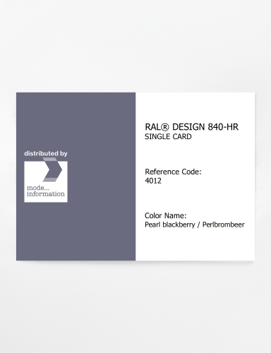 Artikelbild des Artikels “RAL® CLASSIC 840-HR SINGLE CARD 4012 Pearl blackberry / Perlbrombeer “