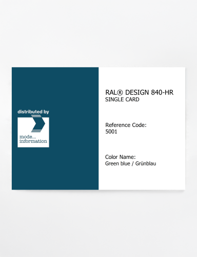 Artikelbild des Artikels “RAL® CLASSIC 840-HR SINGLE CARD 5001 Green blue / Grünblau “