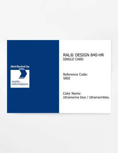 Artikelbild des Artikels “RAL® CLASSIC 840-HR SINGLE CARD 5002 Ultramarine blue / Ultramarinblau “