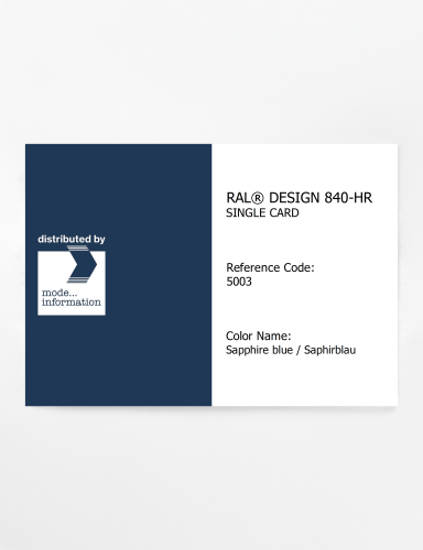 Artikelbild des Artikels “RAL® CLASSIC 840-HR SINGLE CARD 5003 Sapphire blue / Saphirblau “