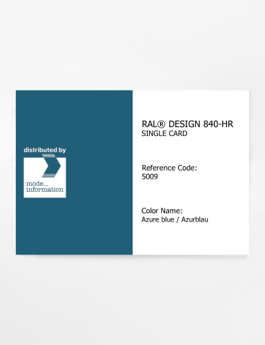 Artikelbild des Artikels “RAL® CLASSIC 840-HR SINGLE CARD 5009 Azure blue / Azurblau “