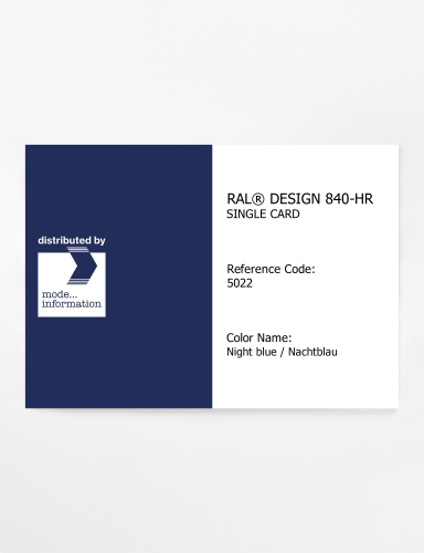 Artikelbild des Artikels “RAL® CLASSIC 840-HR SINGLE CARD 5022 Night blue / Nachtblau “