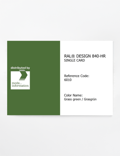 Artikelbild des Artikels “RAL® CLASSIC 840-HR SINGLE CARD 6010 Grass green / Grasgrün “