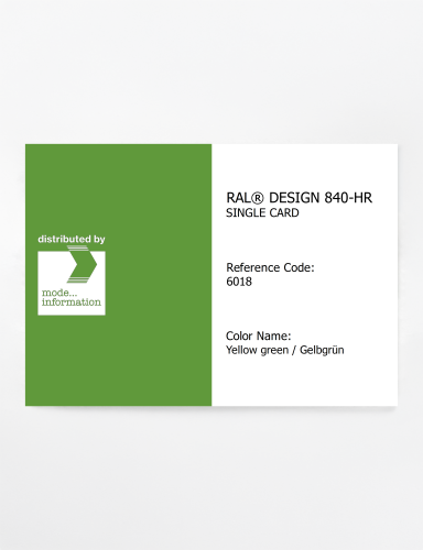 Artikelbild des Artikels “RAL® CLASSIC 840-HR SINGLE CARD 6018 Yellow green / Gelbgrün “