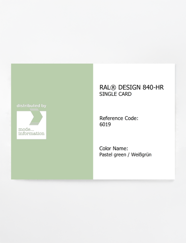 Artikelbild des Artikels “RAL® CLASSIC 840-HR SINGLE CARD 6019 Pastel green / Weißgrün “
