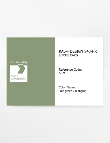 Artikelbild des Artikels “RAL® CLASSIC 840-HR SINGLE CARD 6021 Pale green / Blaßgrün “