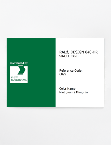 Artikelbild des Artikels “RAL® CLASSIC 840-HR SINGLE CARD 6029 Mint green / Minzgrün “