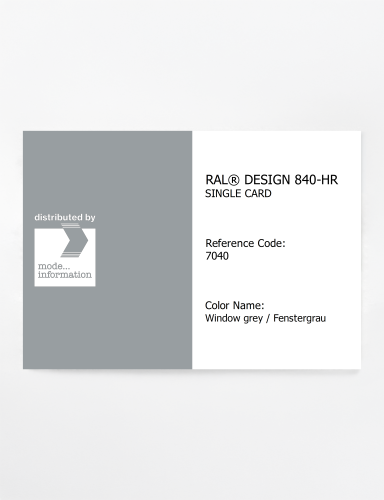 Artikelbild des Artikels “RAL® CLASSIC 840-HR SINGLE CARD 7040 Window grey / Fenstergrau “