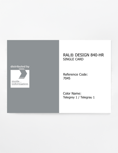 Artikelbild des Artikels “RAL® CLASSIC 840-HR SINGLE CARD 7045 Telegrey 1 / Telegrau 1 “