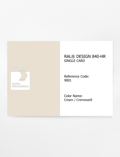 Artikelbild des Artikels “RAL® CLASSIC 840-HR SINGLE CARD 9001 Cream / Cremeweiß “