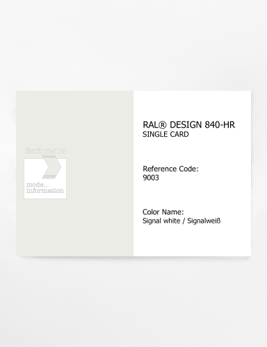 Artikelbild des Artikels “RAL® CLASSIC 840-HR SINGLE CARD 9003 Signal white / Signalweiß “