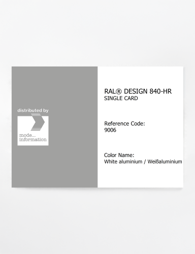 Artikelbild des Artikels “RAL® CLASSIC 840-HR SINGLE CARD 9006 White aluminium / Weißaluminium “