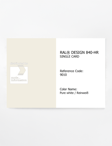 Artikelbild des Artikels “RAL® CLASSIC 840-HR SINGLE CARD 9010 Pure white / Reinweiß “