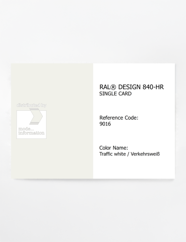 Artikelbild des Artikels “RAL® CLASSIC 840-HR SINGLE CARD 9016 Traffic white / Verkehrsweiß “