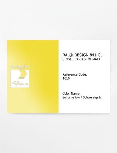 Artikelbild des Artikels “RAL® CLASSIC 841-GL SINGLE CARD 1016 Sulfur yellow / Schwefelgelb “