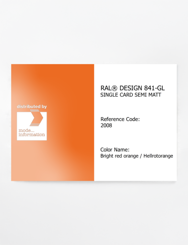 Artikelbild des Artikels “RAL® CLASSIC 841-GL SINGLE CARD 2008 Bright red orange / Hellrotorange “