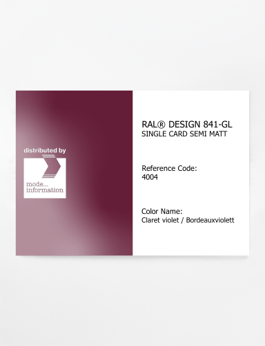 Artikelbild des Artikels “RAL® CLASSIC 841-GL SINGLE CARD 4004 Claret violet / Bordeauxviolett “