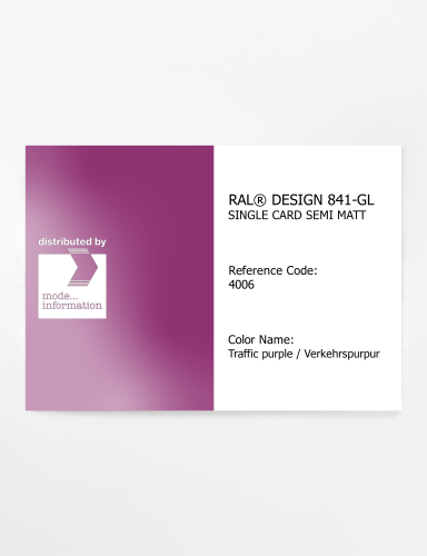 Artikelbild des Artikels “RAL® CLASSIC 841-GL SINGLE CARD 4006 Traffic purple / Verkehrspurpur “