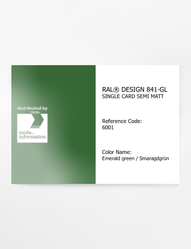 Artikelbild des Artikels “RAL® CLASSIC 841-GL SINGLE CARD 6001 Emerald green / Smaragdgrün “