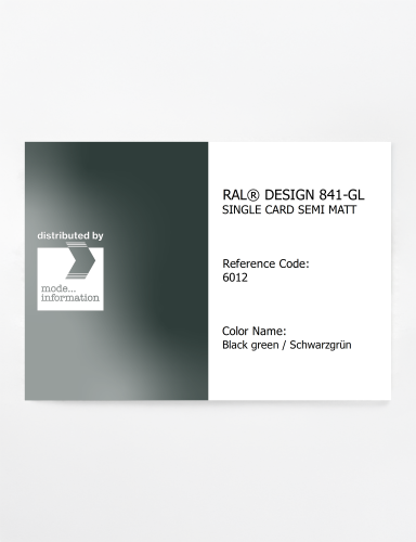 Artikelbild des Artikels “RAL® CLASSIC 841-GL SINGLE CARD 6012 Black green / Schwarzgrün “