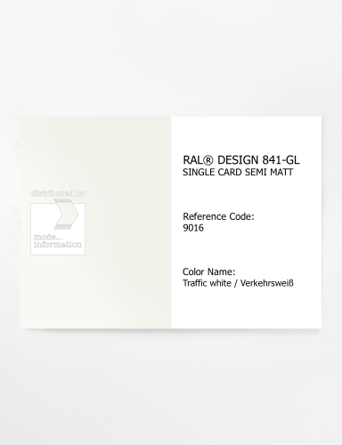 Artikelbild des Artikels “RAL® CLASSIC 841-GL SINGLE CARD 9016 Traffic white / Verkehrsweiß “