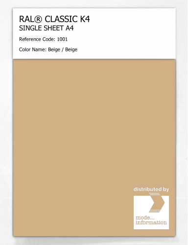 Artikelbild des Artikels “RAL® CLASSIC K4 SHEET SEMI MATT A4 1001 Beige / Beige “