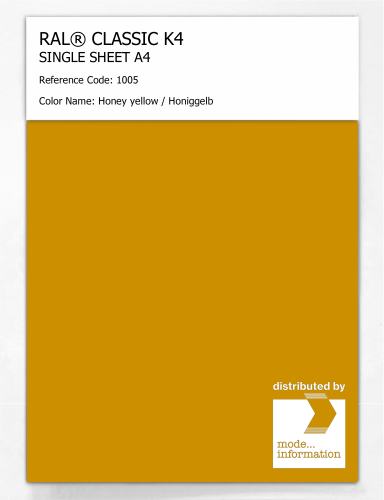 Artikelbild des Artikels “RAL® CLASSIC K4 SHEET SEMI MATT A4 1005 Honey yellow / Honiggelb “