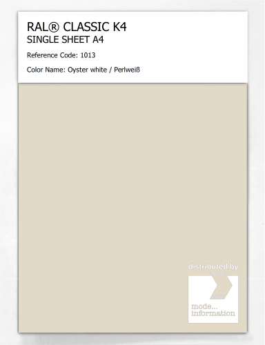 Artikelbild des Artikels “RAL® CLASSIC K4 SHEET SEMI MATT A4 1013 Oyster white / Perlweiß “
