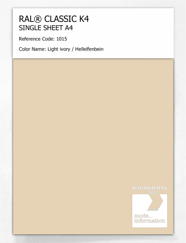 Artikelbild des Artikels “RAL® CLASSIC K4 SHEET SEMI MATT A4 1015 Light ivory / Hellelfenbein “
