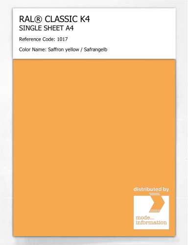 Artikelbild des Artikels “RAL® CLASSIC K4 SHEET SEMI MATT A4 1017 Saffron yellow / Safrangelb “