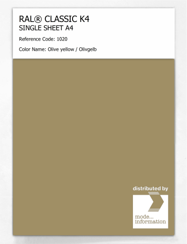 Artikelbild des Artikels “RAL® CLASSIC K4 SHEET SEMI MATT A4 1020 Olive yellow / Olivgelb “