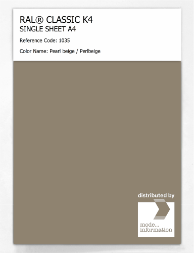 Artikelbild des Artikels “RAL® CLASSIC K4 SHEET SEMI MATT A4 1035 Pearl beige / Perlbeige “