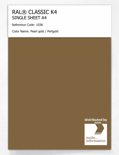 Artikelbild des Artikels “RAL® CLASSIC K4 SHEET SEMI MATT A4 1036 Pearl gold / Perlgold “