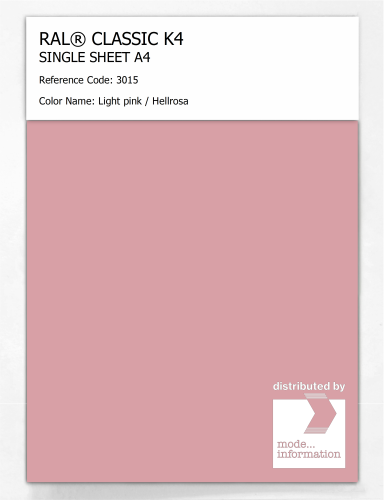 Artikelbild des Artikels “RAL® CLASSIC K4 SHEET SEMI MATT A4 3015 Light pink / Hellrosa “