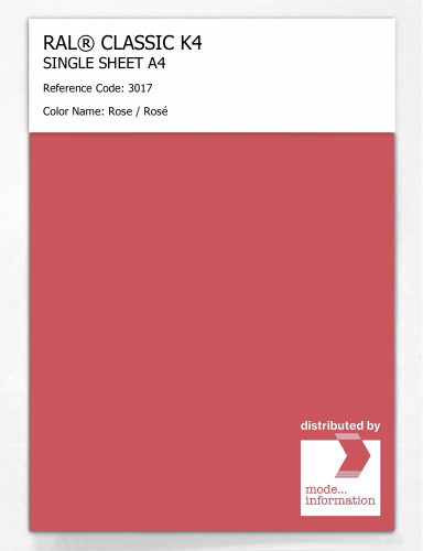Artikelbild des Artikels “RAL® CLASSIC K4 SHEET SEMI MATT A4 3017 Rose / Rosé “